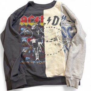 AC/DC Graphic Patchwork Sweatshirt